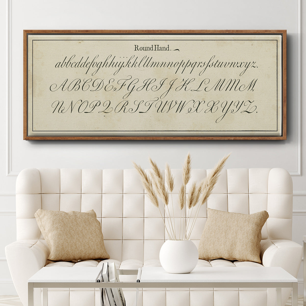Manuscript Sampler IV - Floater Framed Canvas Print
