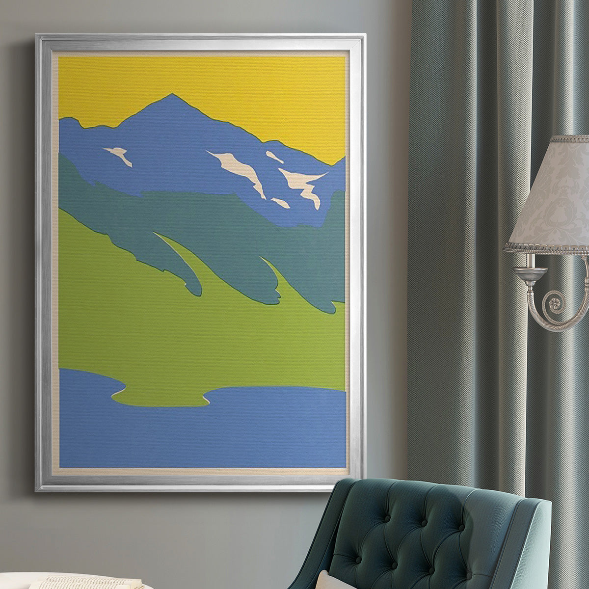 Bright Glacial Lake I - Modern Framed Canvas Print