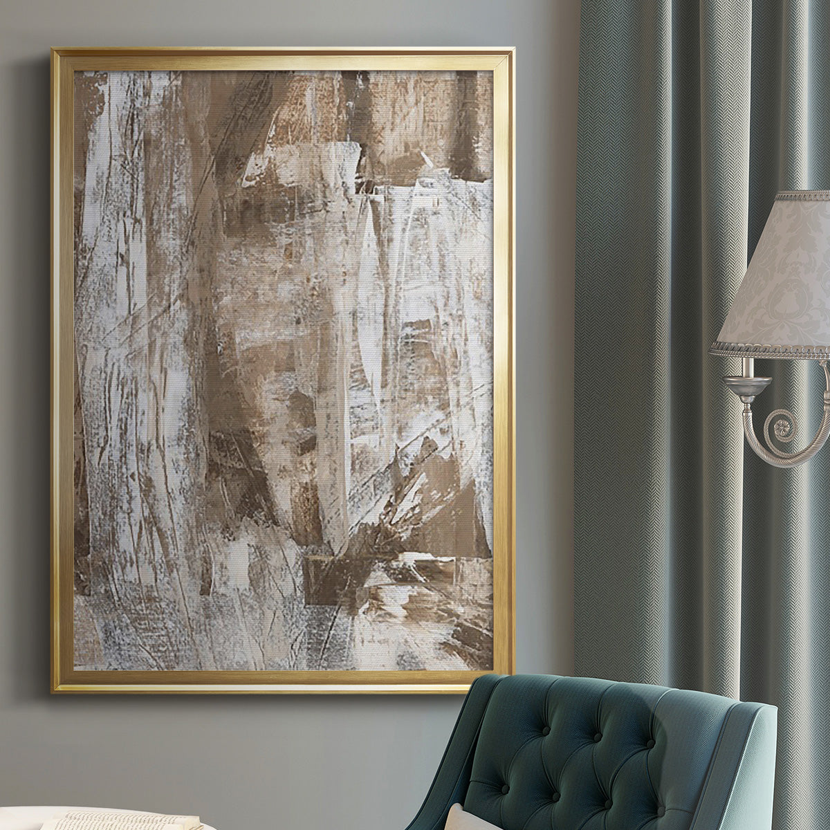 Bronzed I - Modern Framed Canvas Print