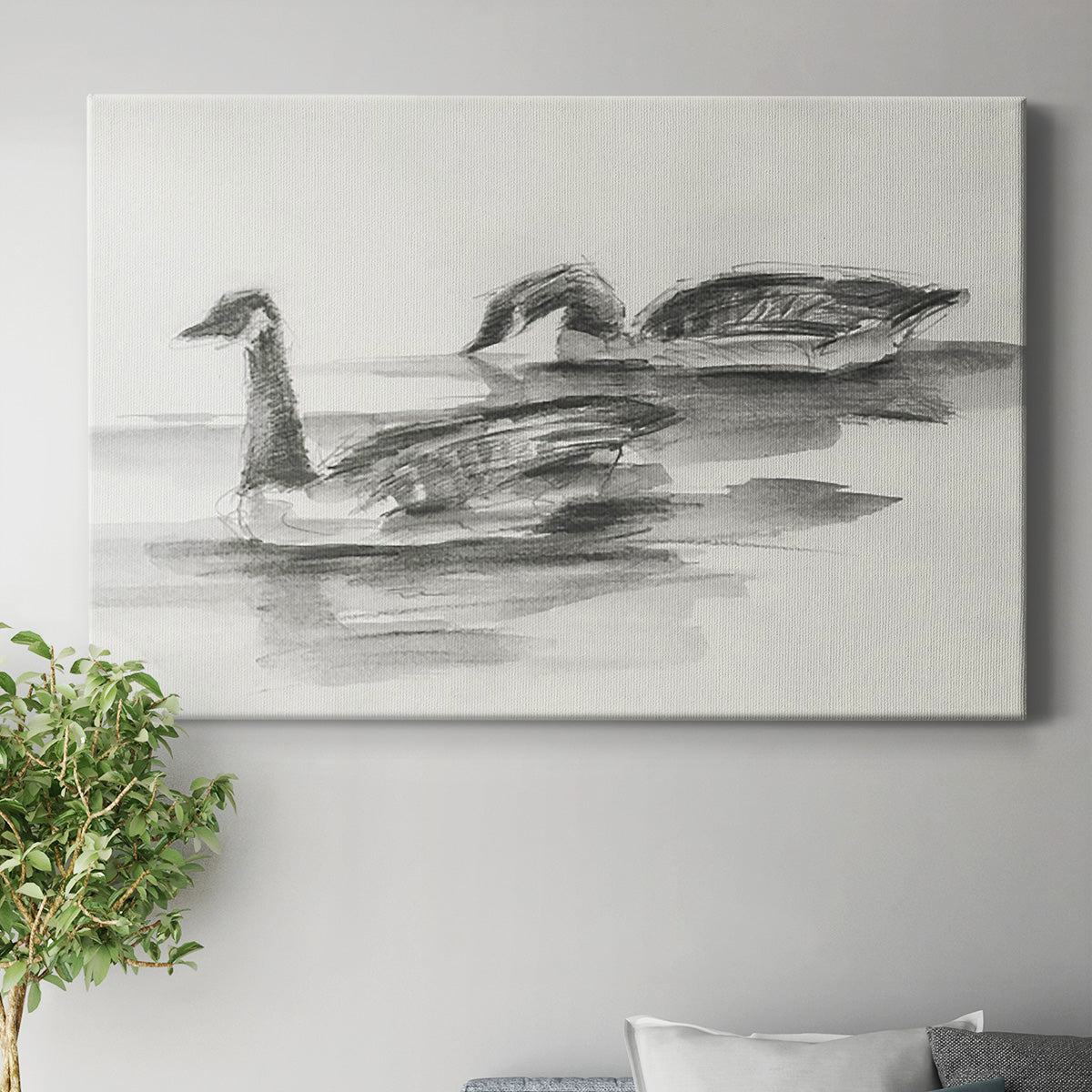 Geese Study II Premium Gallery Wrapped Canvas - Ready to Hang