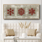 Burlap Music Snowflakes - Floater Framed Canvas Print