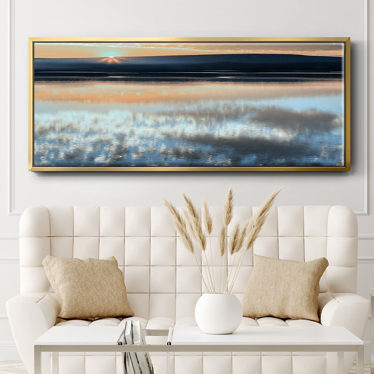 Serene Sunrise - Floater Framed Canvas Print