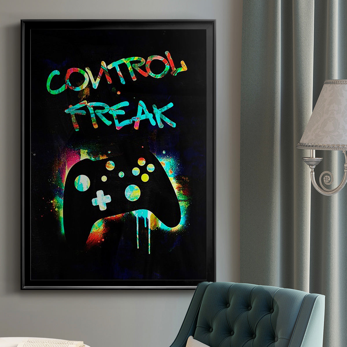 Gamer Tag I - Modern Framed Canvas Print