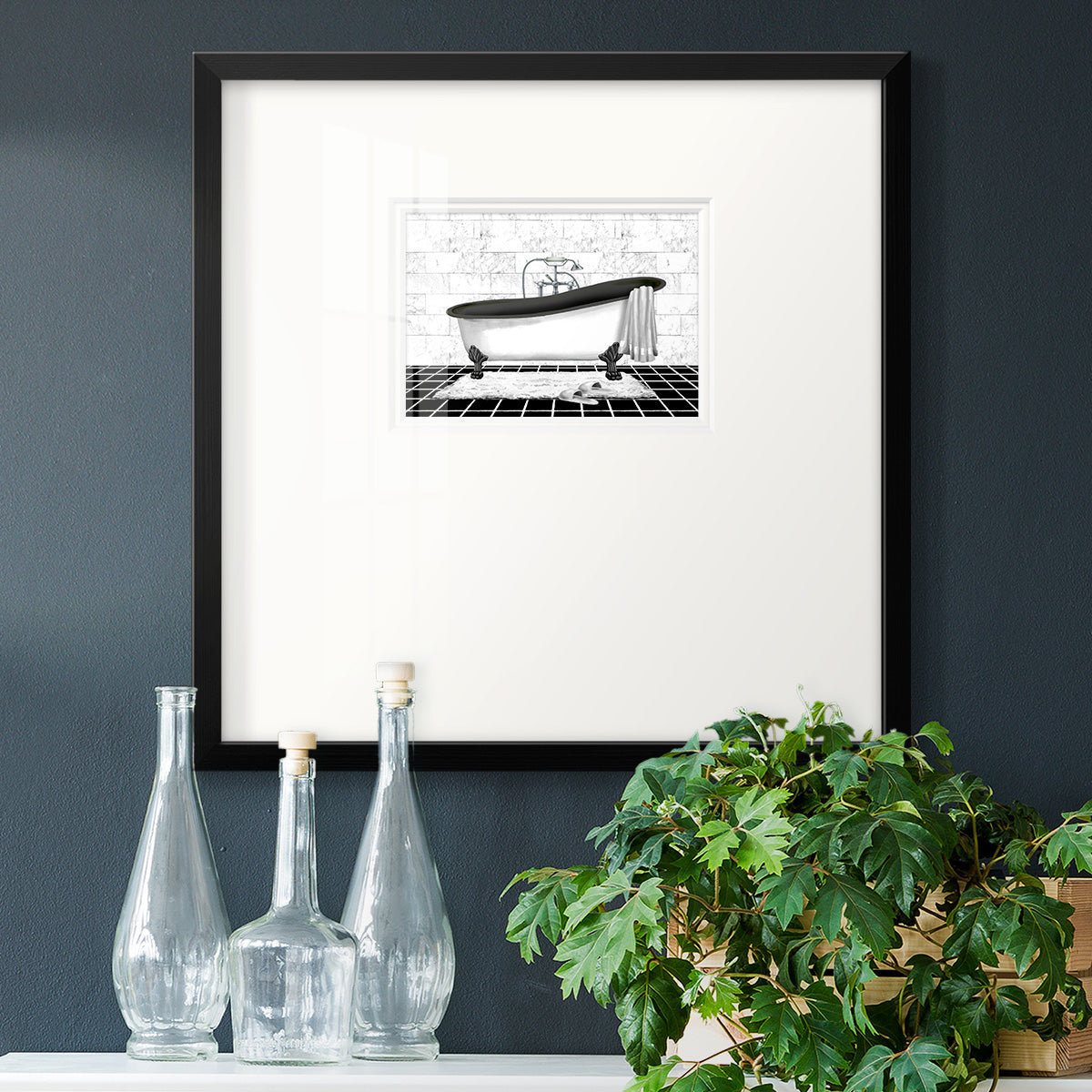 Modern Bath II Premium Framed Print Double Matboard