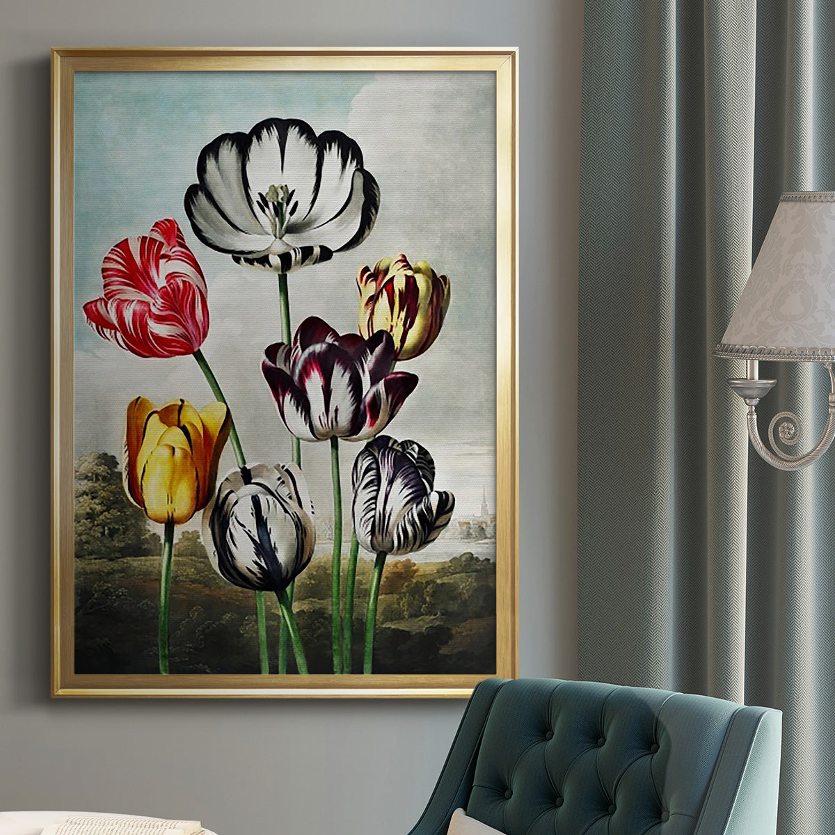 Temple of Flora VI - Modern Framed Canvas Print