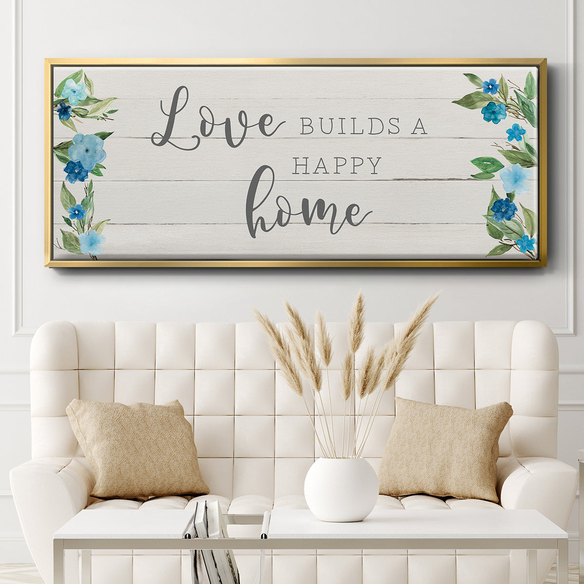 Love Builds - Floater Framed Canvas Print