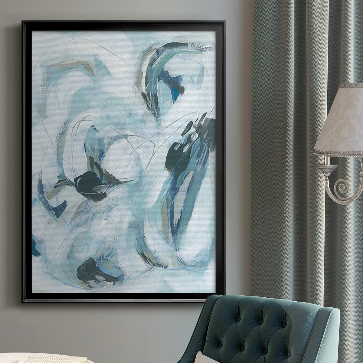 Fluid Receptor I - Modern Framed Canvas Print