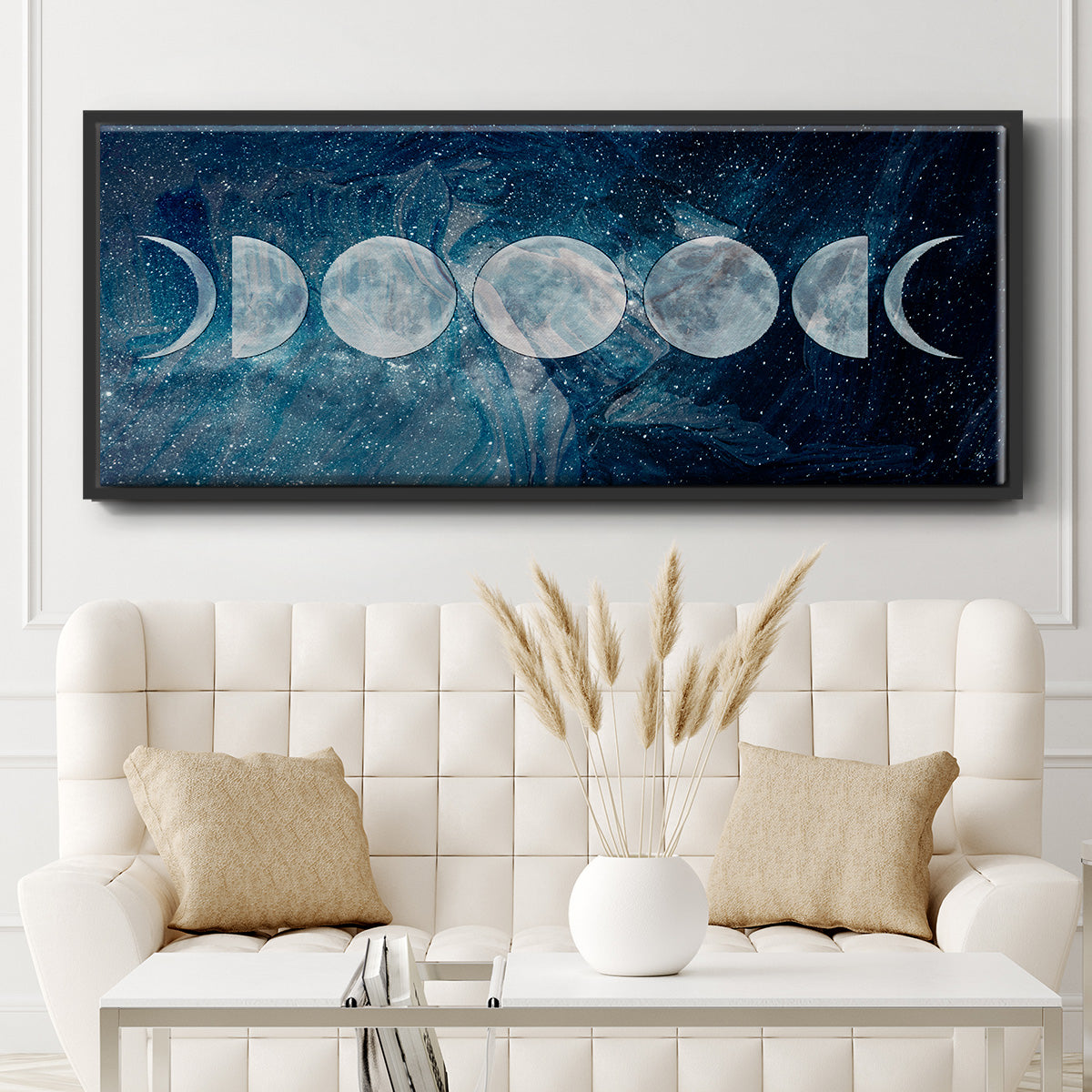 Moon Phases - Floater Framed Canvas Print