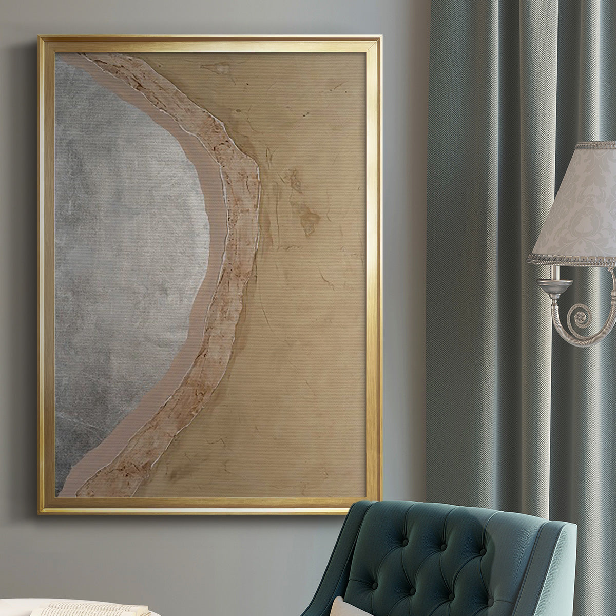 Silver Lake I - Modern Framed Canvas Print