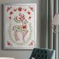 Christmas Folk Reindeer - Modern Framed Canvas Print