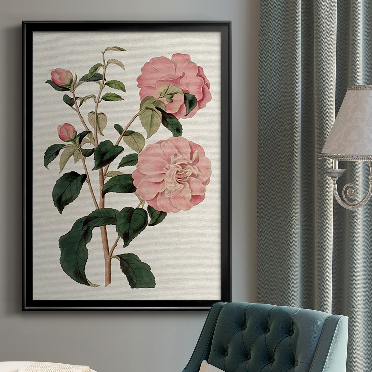 Pink Floral Mix IV - Modern Framed Canvas Print