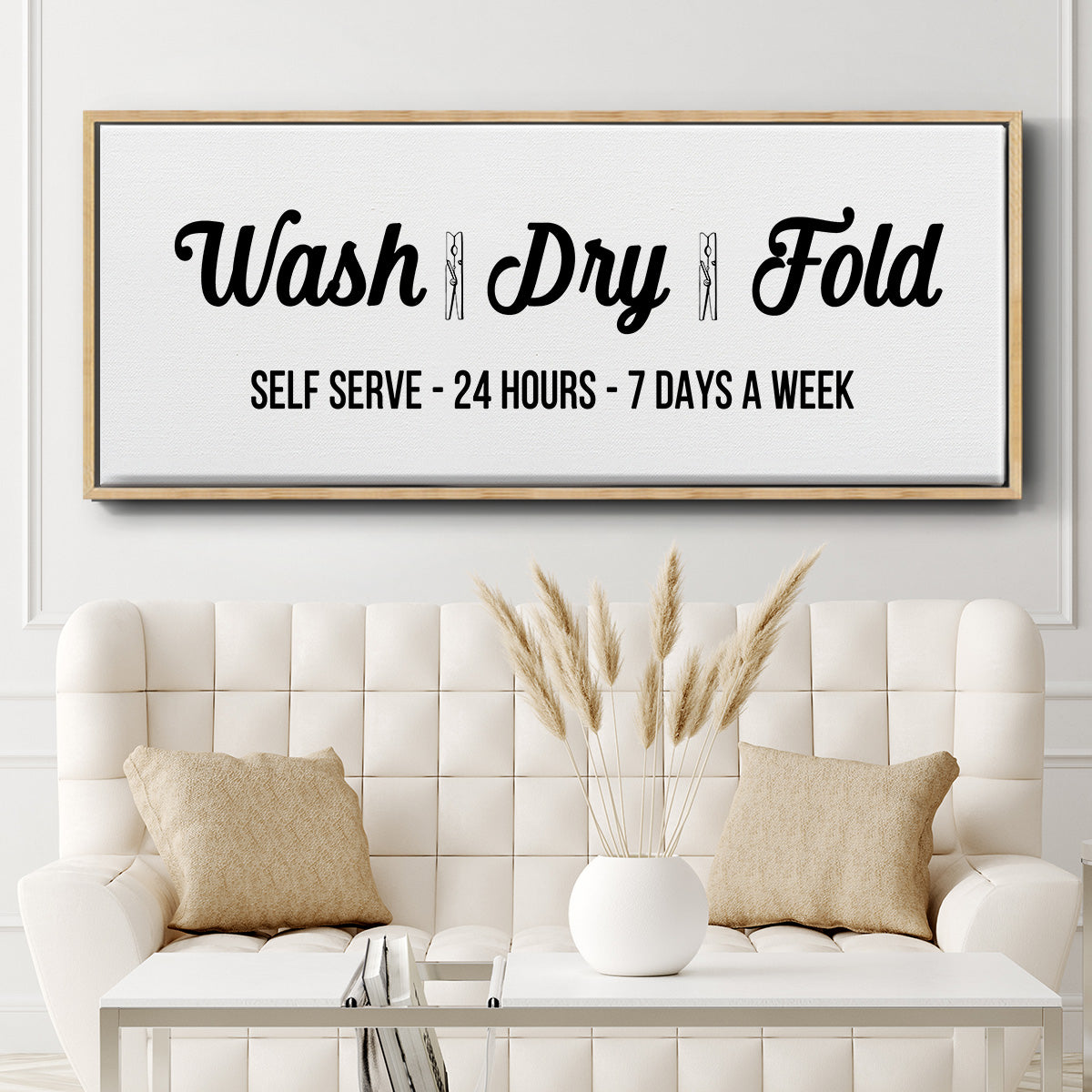 Wash Dry Fold - Floater Framed Canvas Print