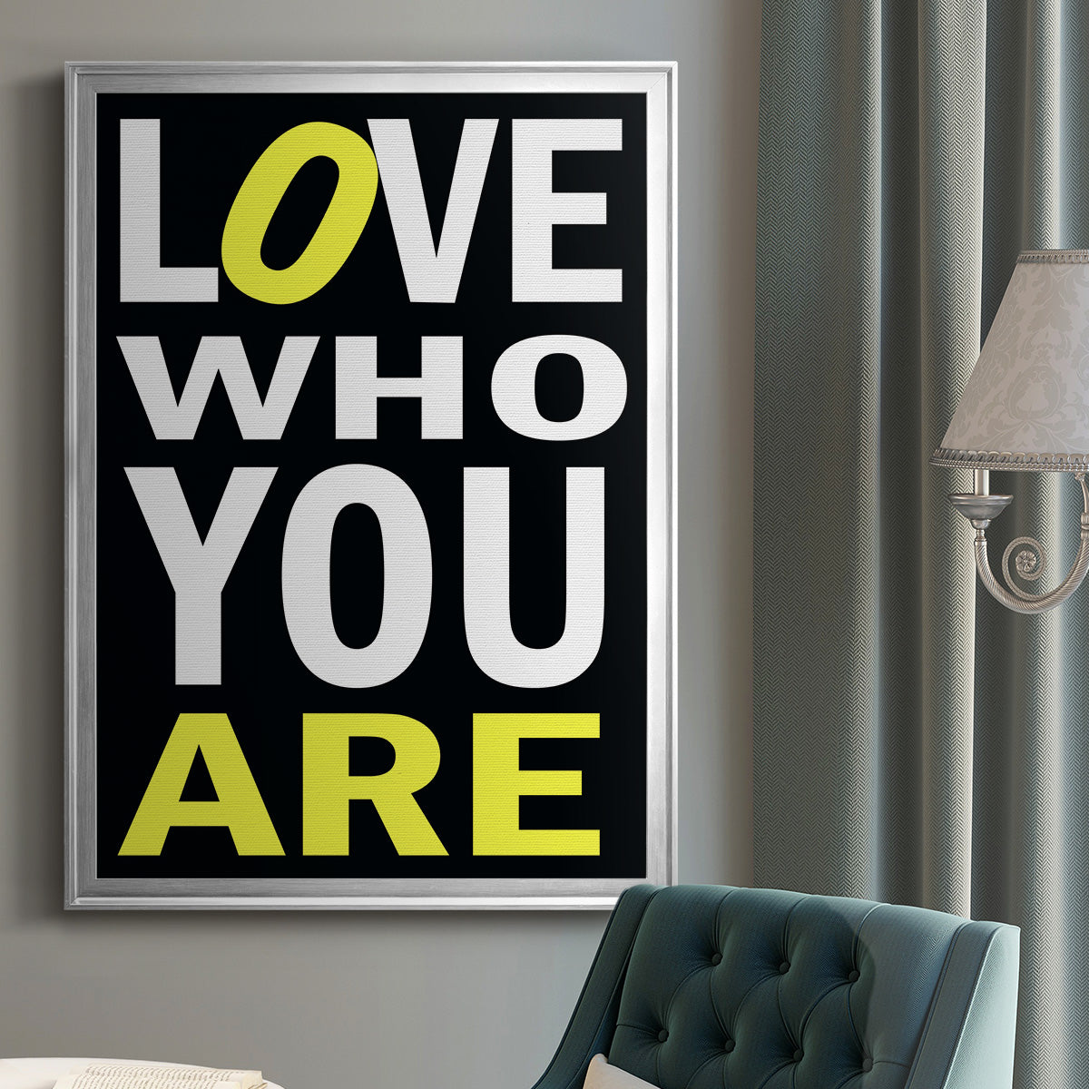 Love Who You Are - Modern Framed Canvas Print