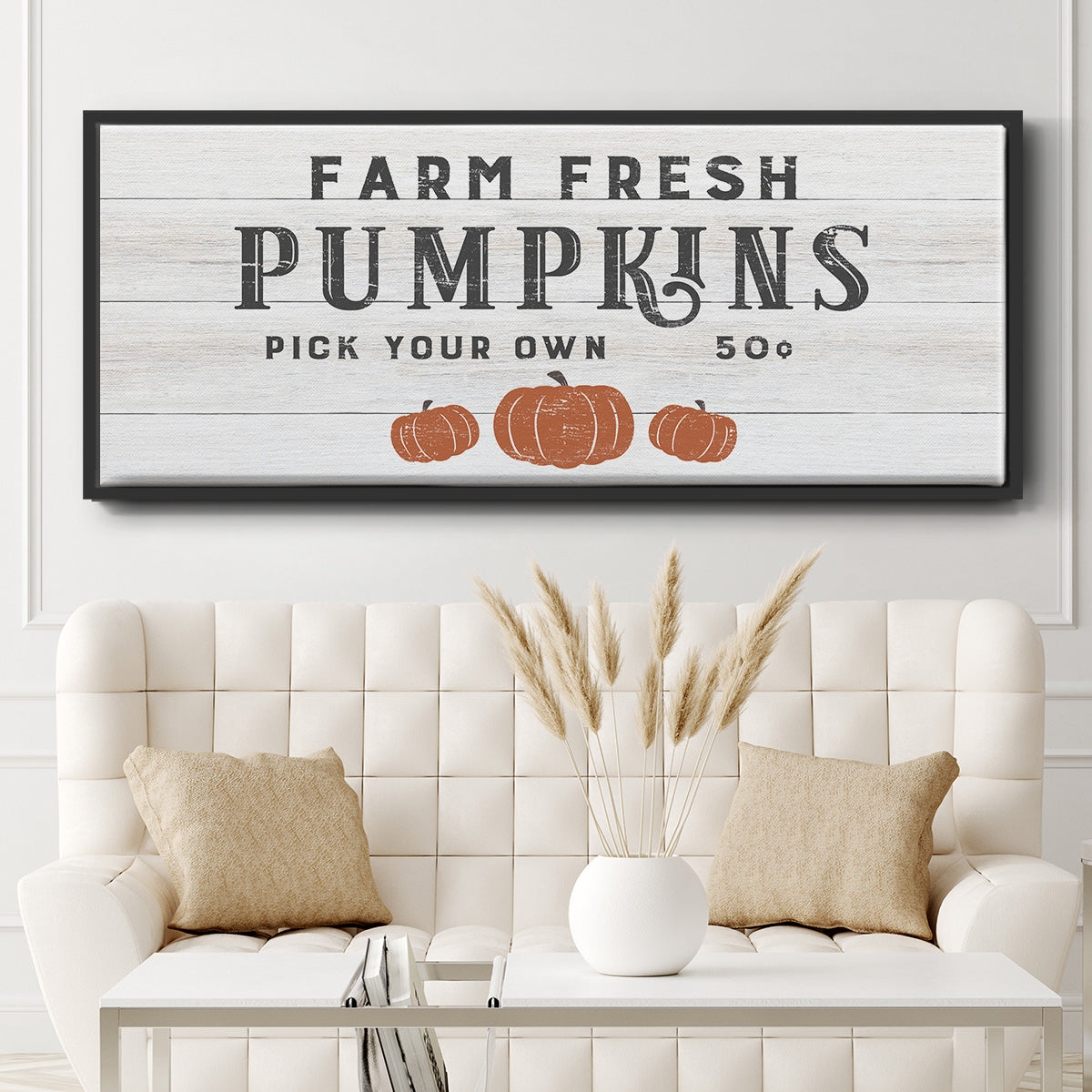 Farm Fresh Pumpkins - Floater Framed Canvas Print