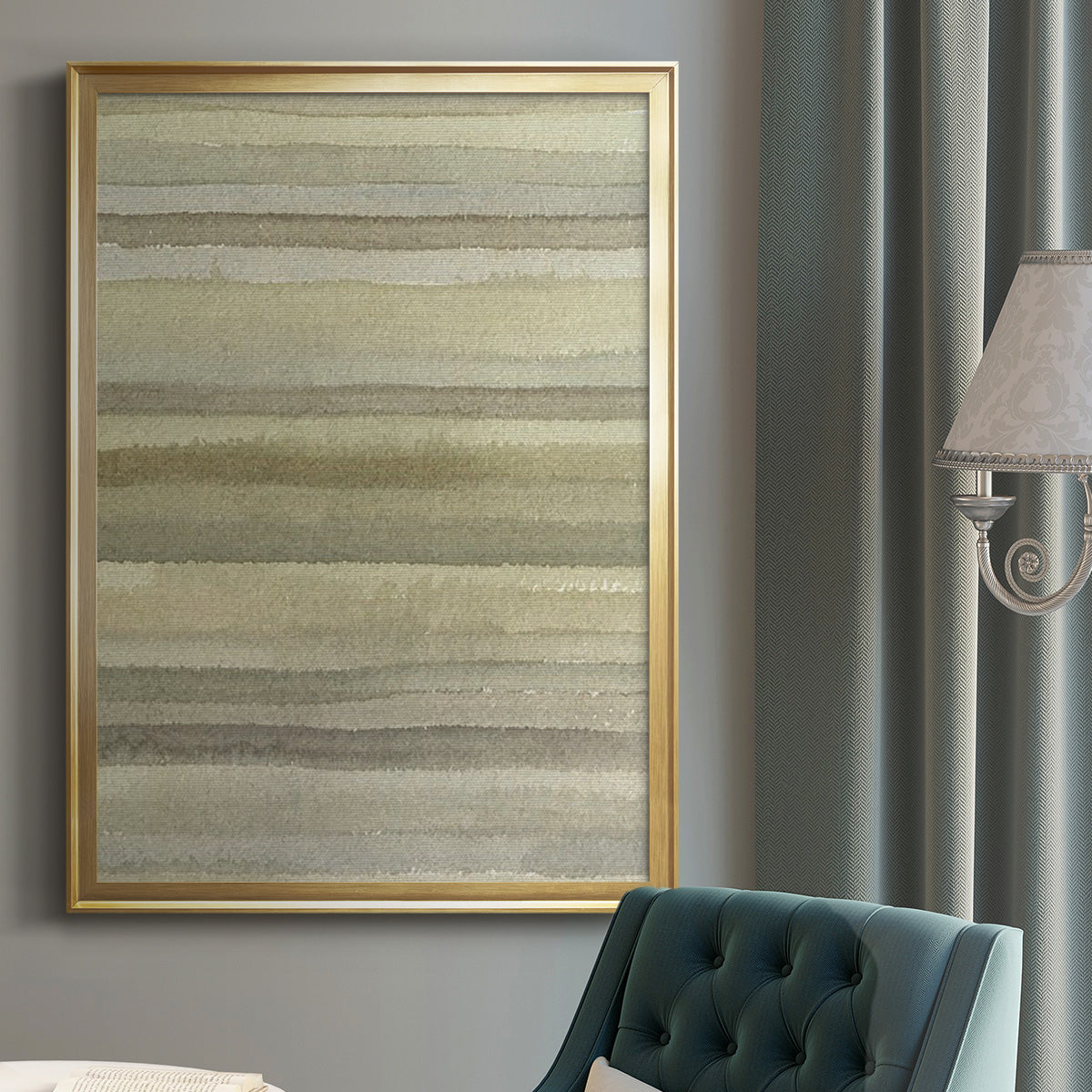 Lines in Neutral I - Modern Framed Canvas Print