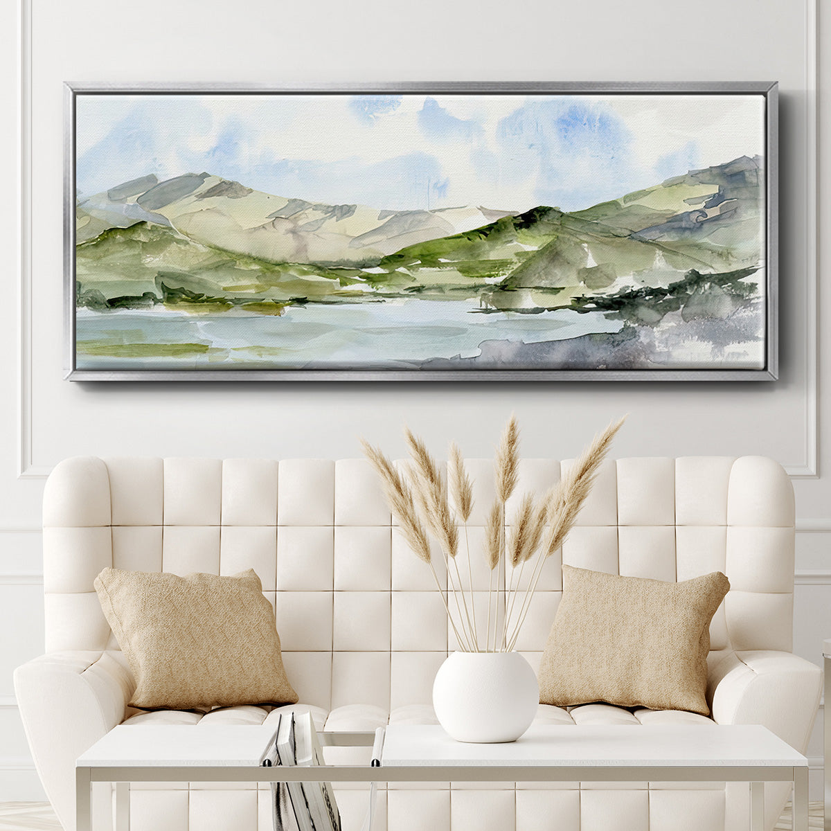 Serene Mountains I - Floater Framed Canvas Print
