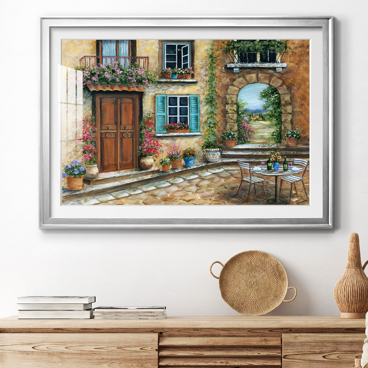 Tuscan Courtyard Premium Framed Print - Ready to Hang