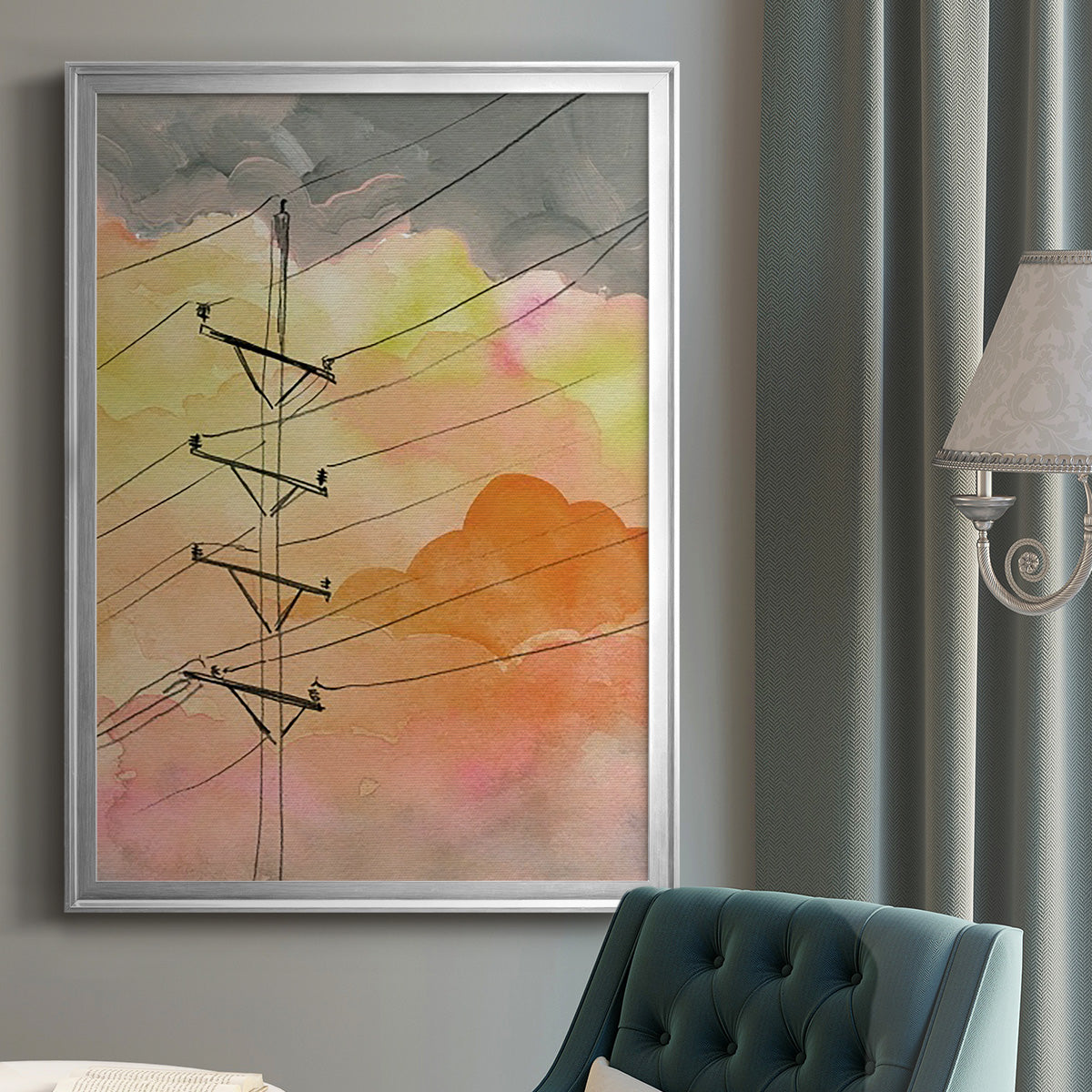 Cloudy Communication I - Modern Framed Canvas Print
