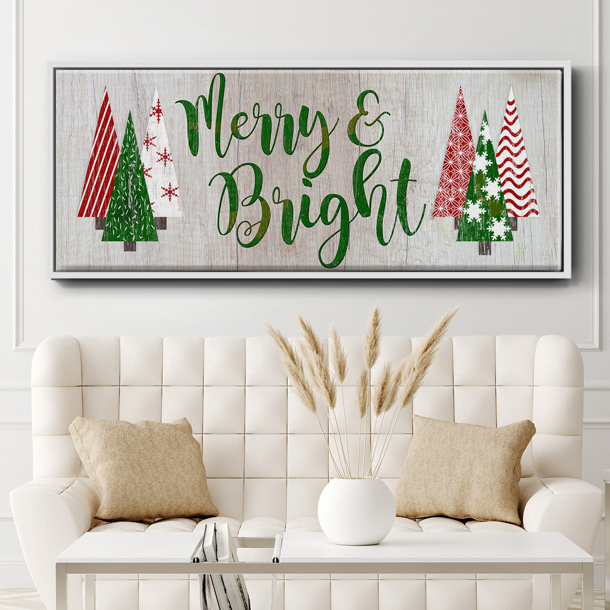 Merry & Bright - Floater Framed Canvas Print