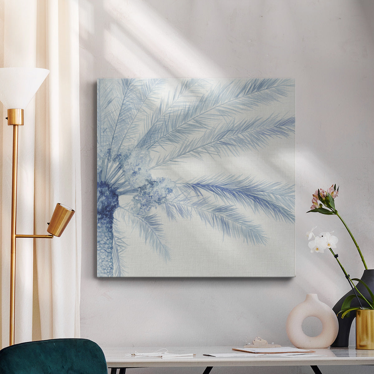 Chambray Palms II - Canvas Art Print