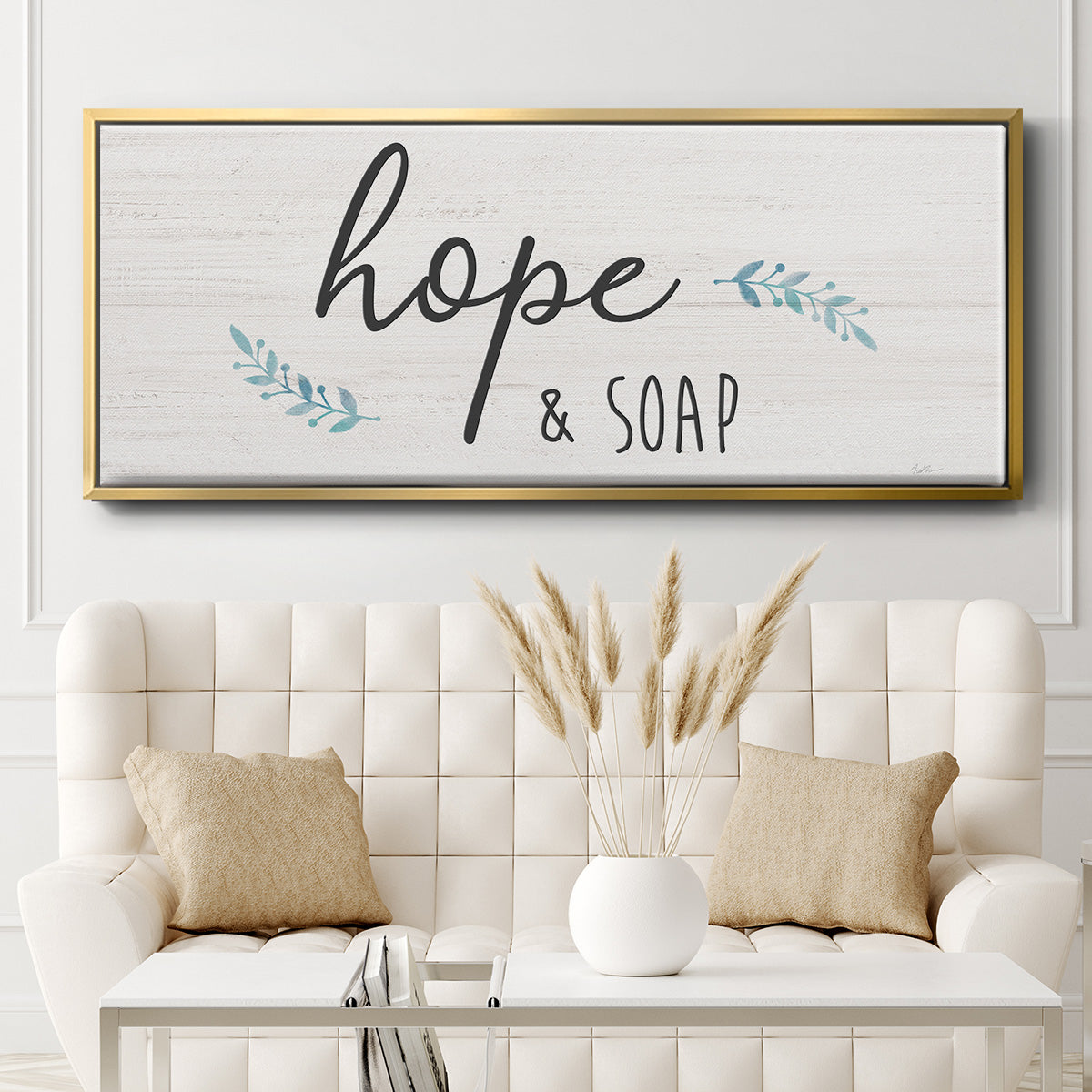 Hope & Soap - Floater Framed Canvas Print