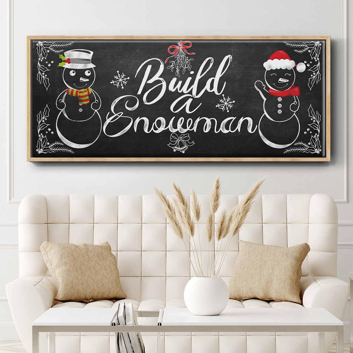 Build a Snowman - Floater Framed Canvas Print