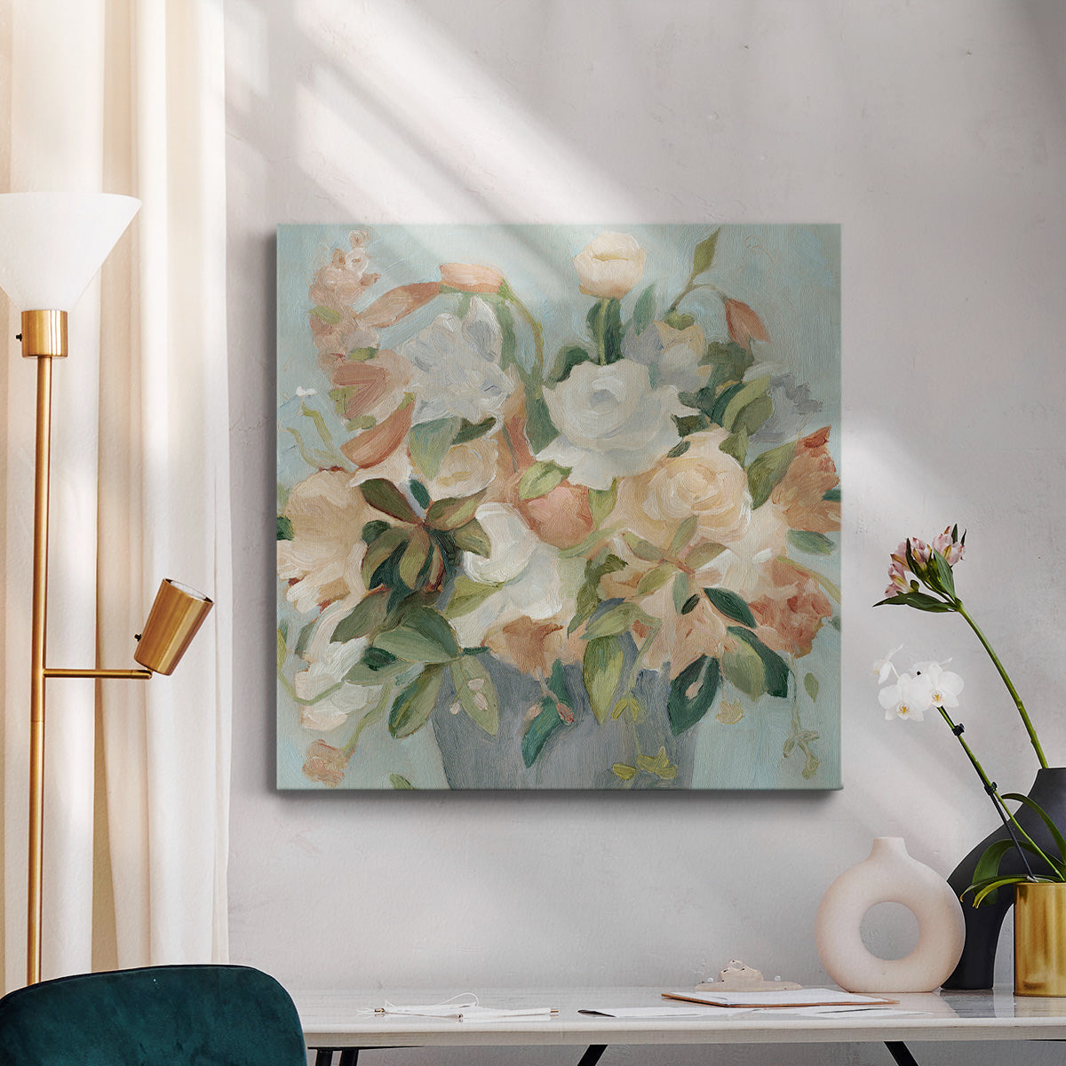 Soft Pastel Bouquet II - Canvas Art Print