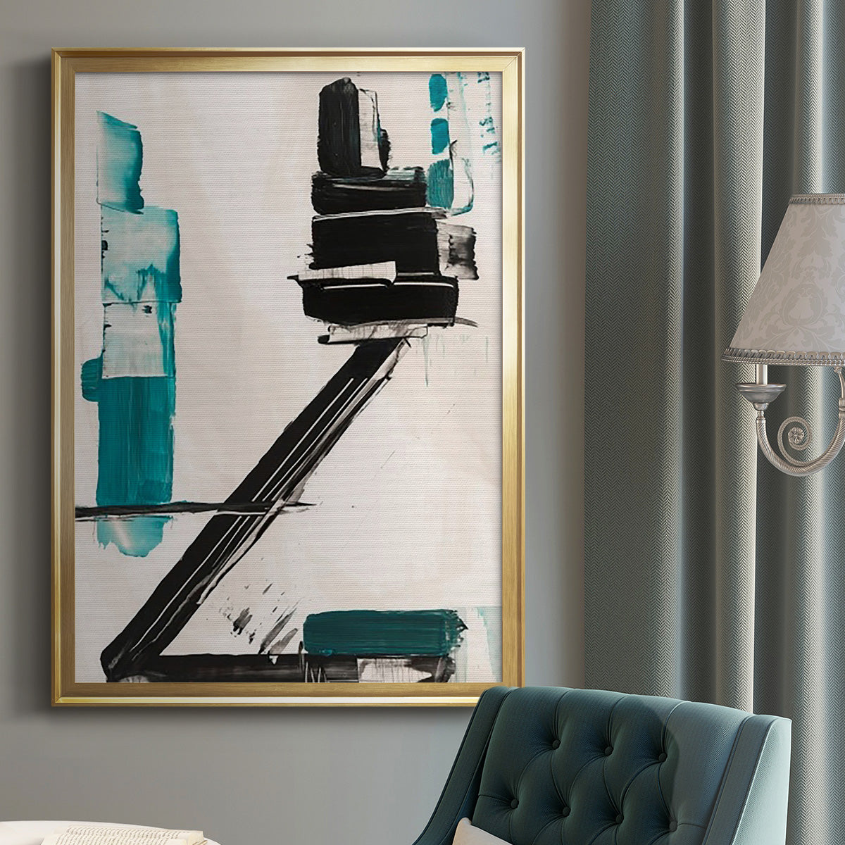 Geometry Notes IV - Modern Framed Canvas Print