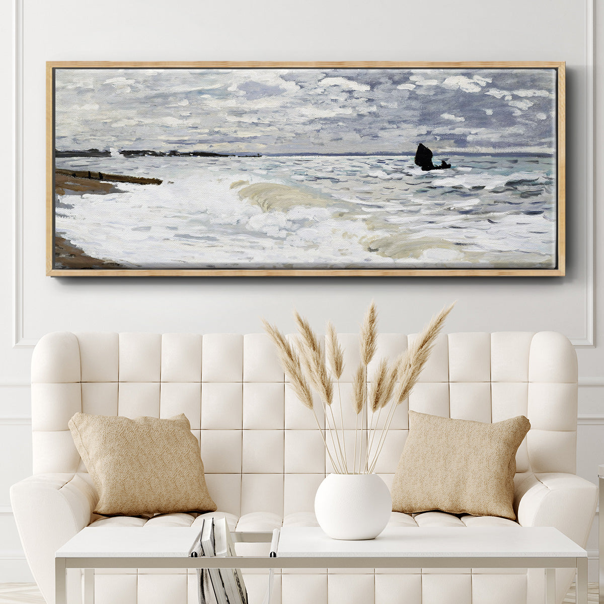 The Sea at Le Havre, 1868 - Floater Framed Canvas Print
