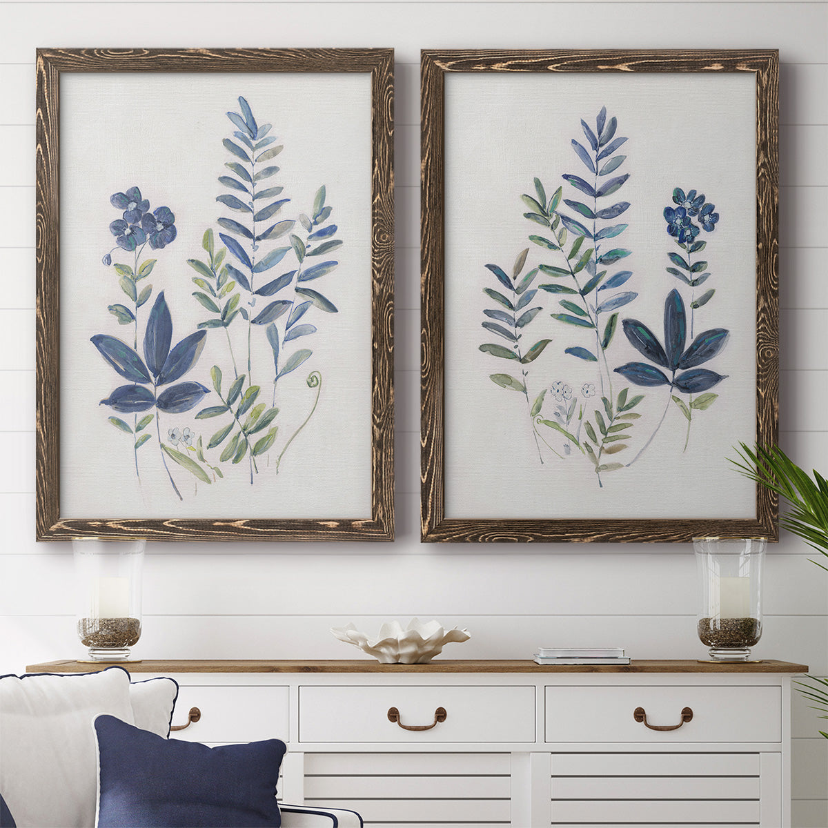 Fern Study I   - Premium Framed Canvas 2 Piece Set - Ready to Hang