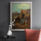 American genre scene of domestic life by Winslow Homer in an ornate weathered white frame displayed in a dark-toned interior setting.