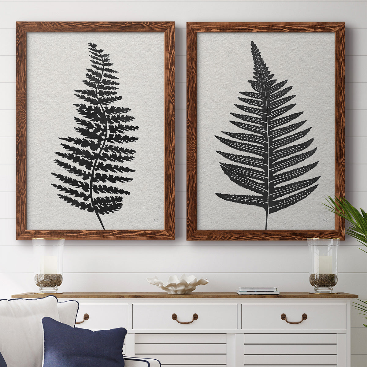 Forest Fern III - Premium Framed Canvas 2 Piece Set - Ready to Hang