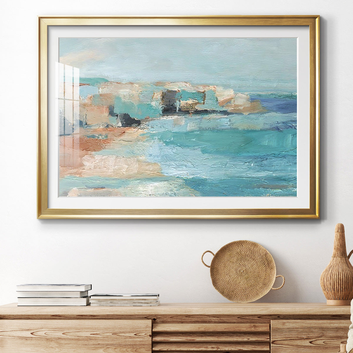 Turquoise Cliff Wall I Premium Framed Print - Ready to Hang