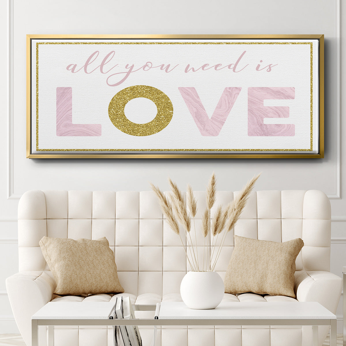 All You Need is Love - Floater Framed Canvas Print