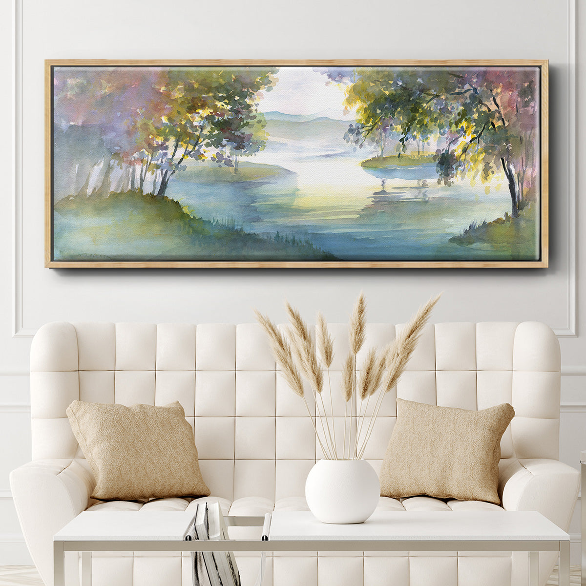 Meandering Lake I - Floater Framed Canvas Print