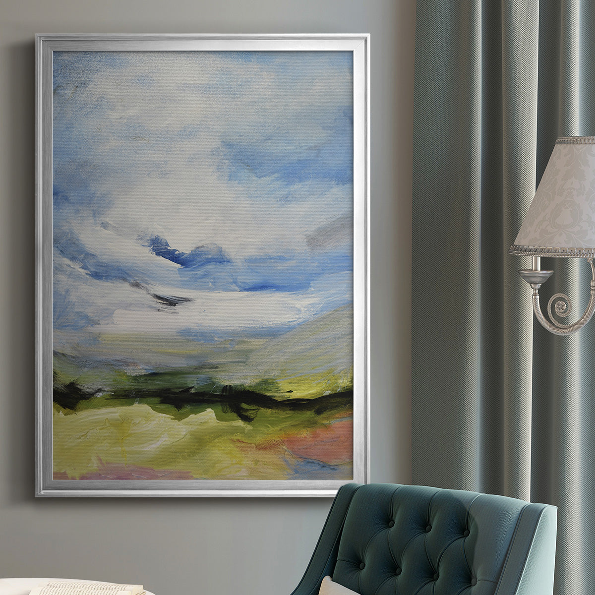 Around The Clouds IV - Modern Framed Canvas Print