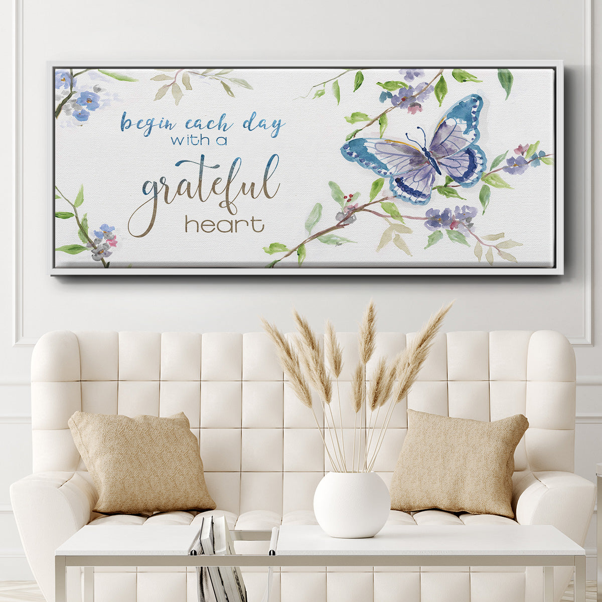 Begin Each Day - Floater Framed Canvas Print
