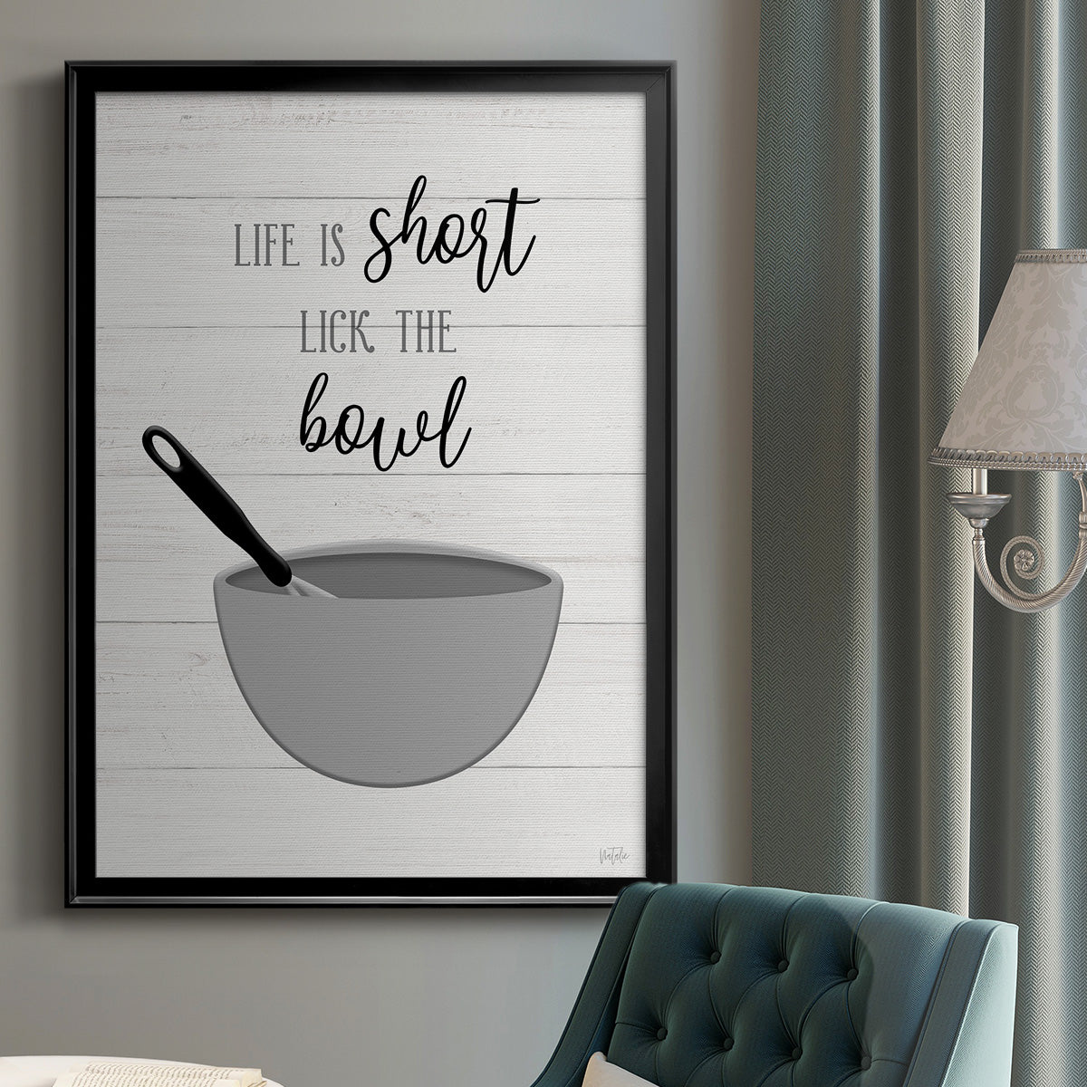 Lick the Bowl - Modern Framed Canvas Print