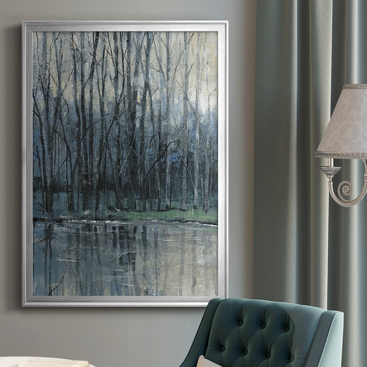 Morning Drizzle I - Modern Framed Canvas Print