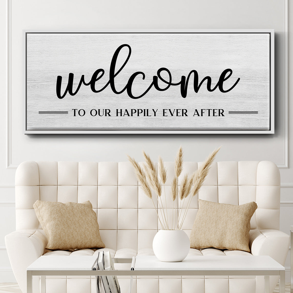 Welcome Ever After - Floater Framed Canvas Print