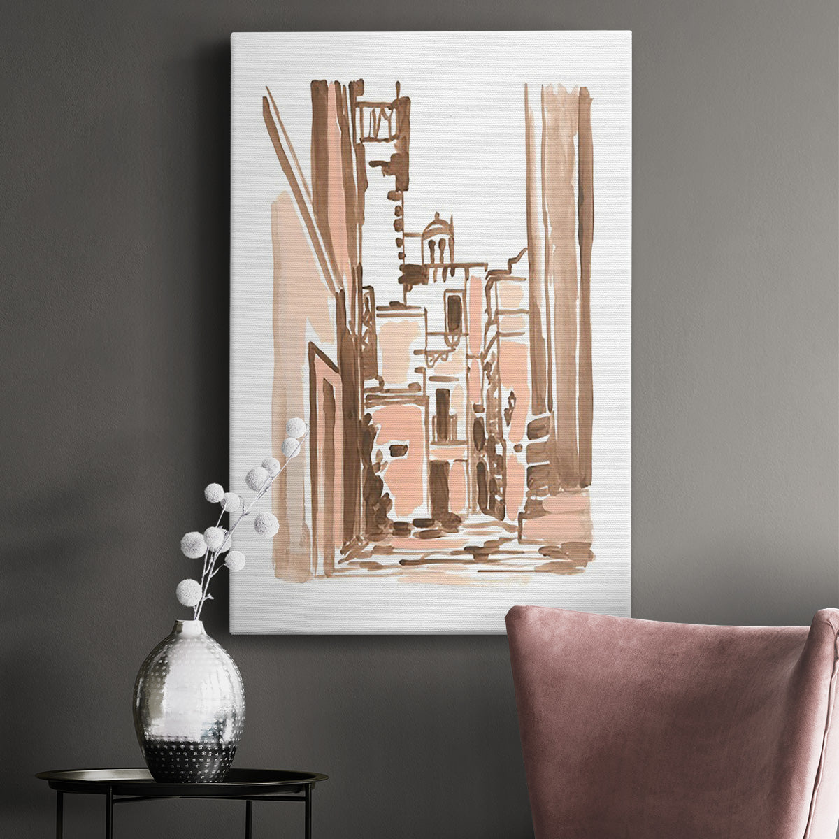 Blush Architecture Study II - Canvas Art Print