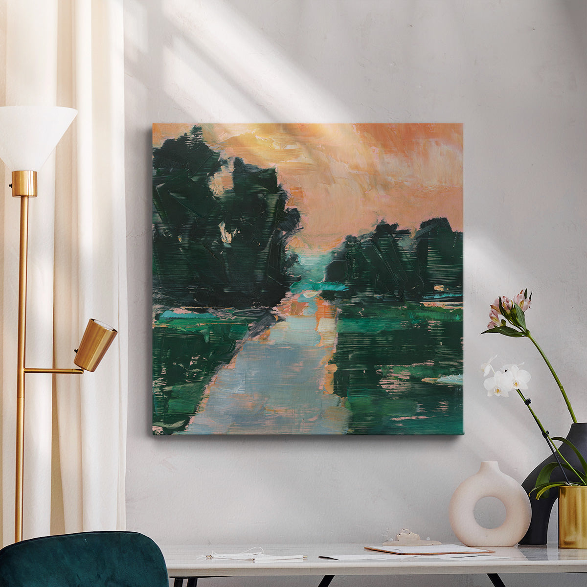 Coral Sunset I - Canvas Art Print