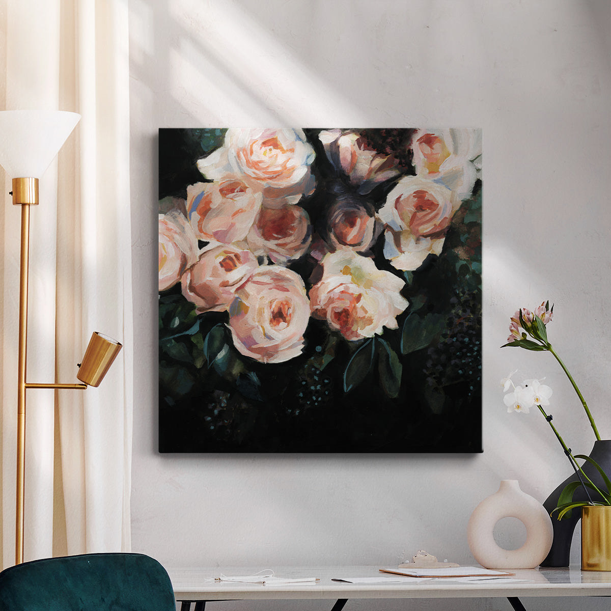 Peachy Blooms I - Canvas Art Print