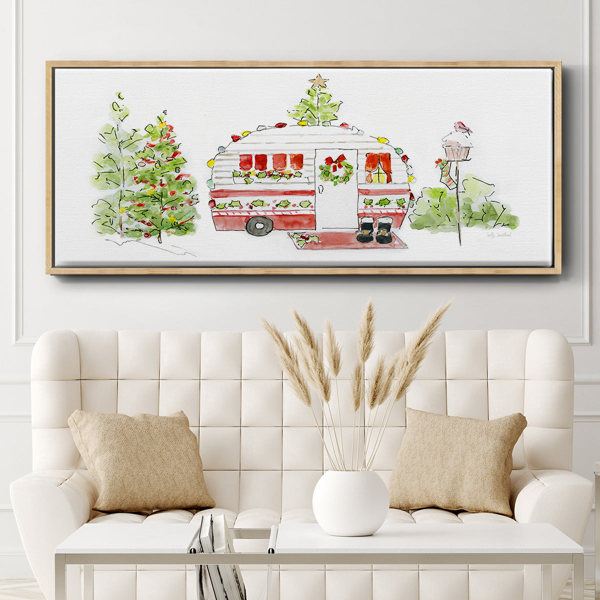 Holiday Camper II - Floater Framed Canvas Print