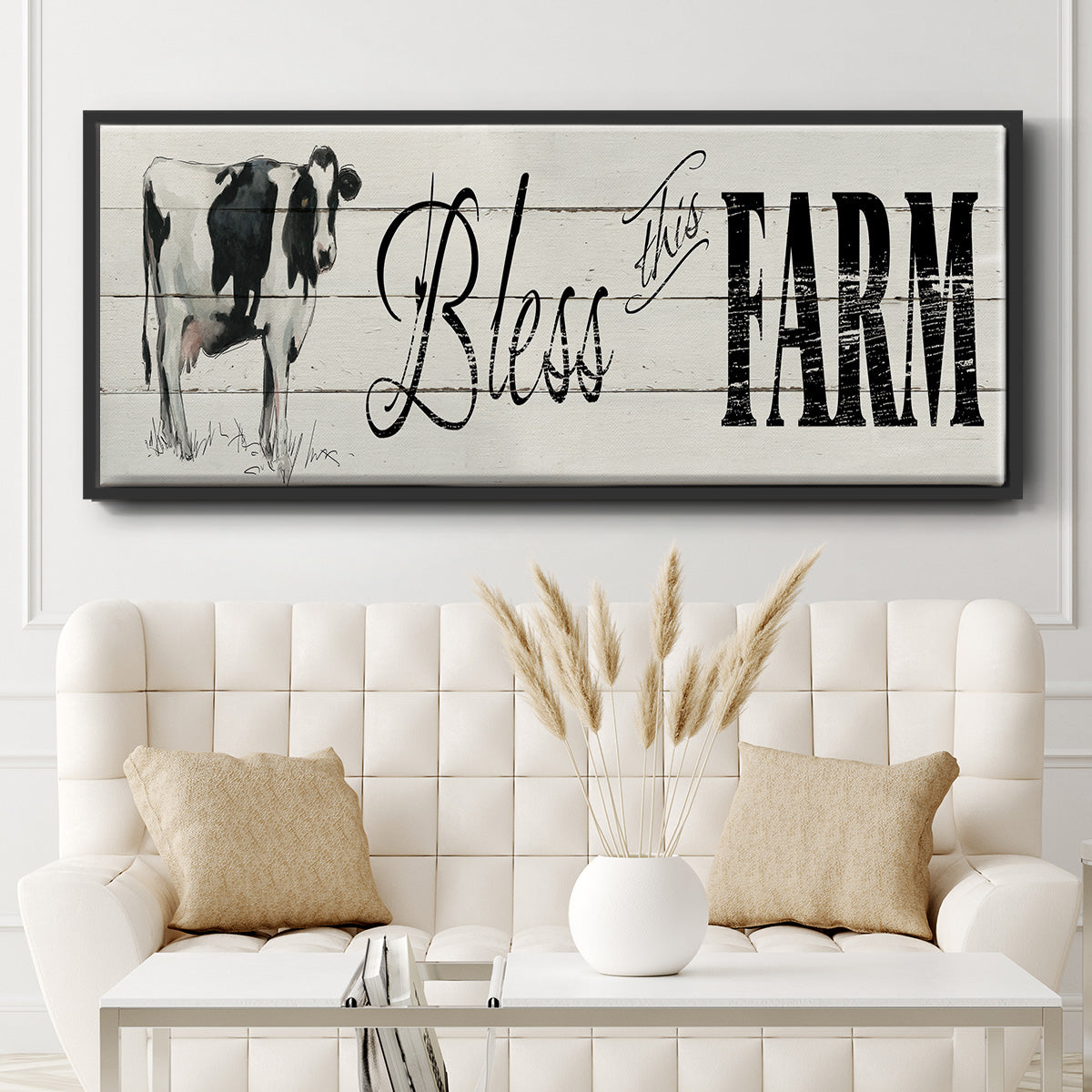 Bless This Farm - Floater Framed Canvas Print