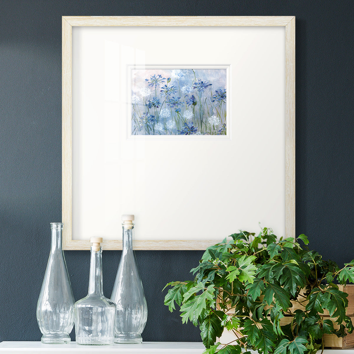 Dandelion and Agapanthus Premium Framed Print Double Matboard