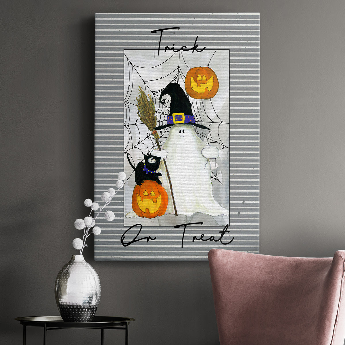 Trick or Treat Ghost Premium Gallery Wrapped Canvas - Ready to Hang