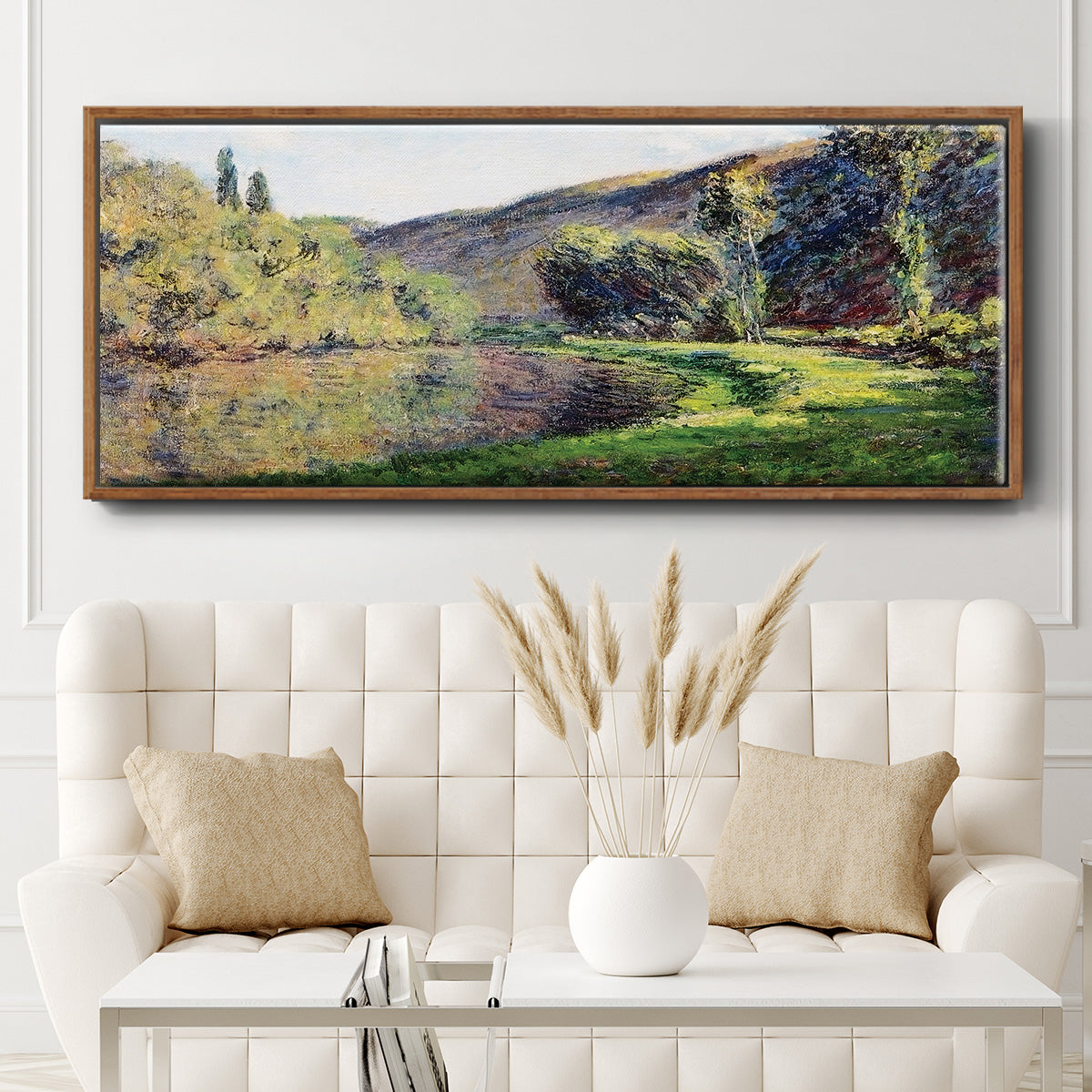 The Seine at Jeufosse, 1884 - Floater Framed Canvas Print
