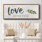 Love Never Fails - Floater Framed Canvas Print