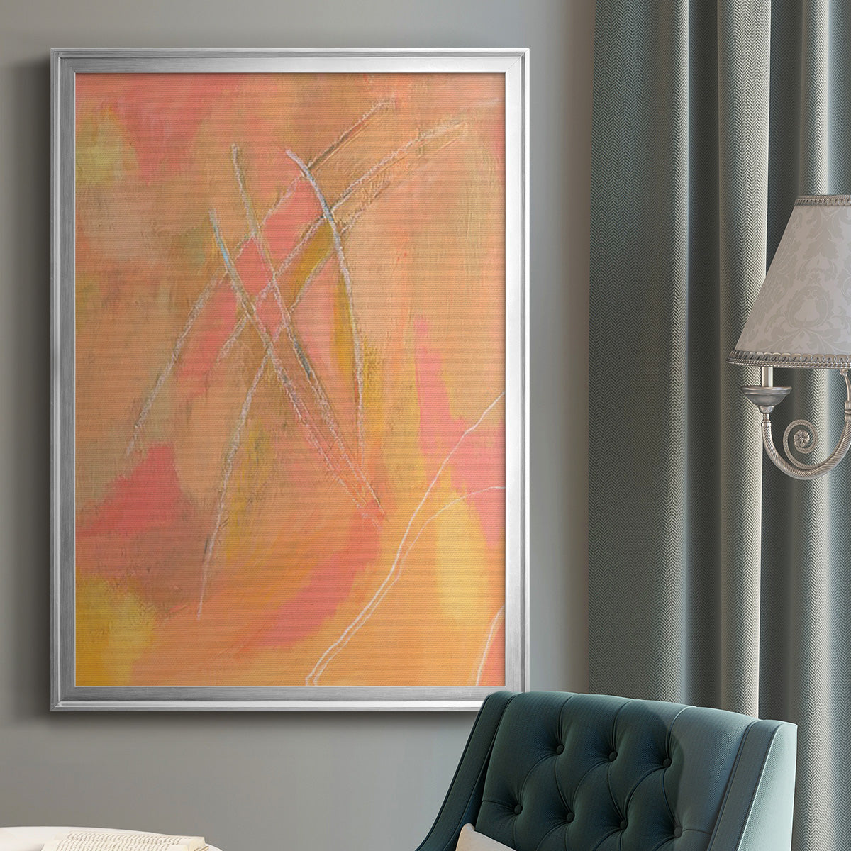 Peach Bliss IV - Modern Framed Canvas Print